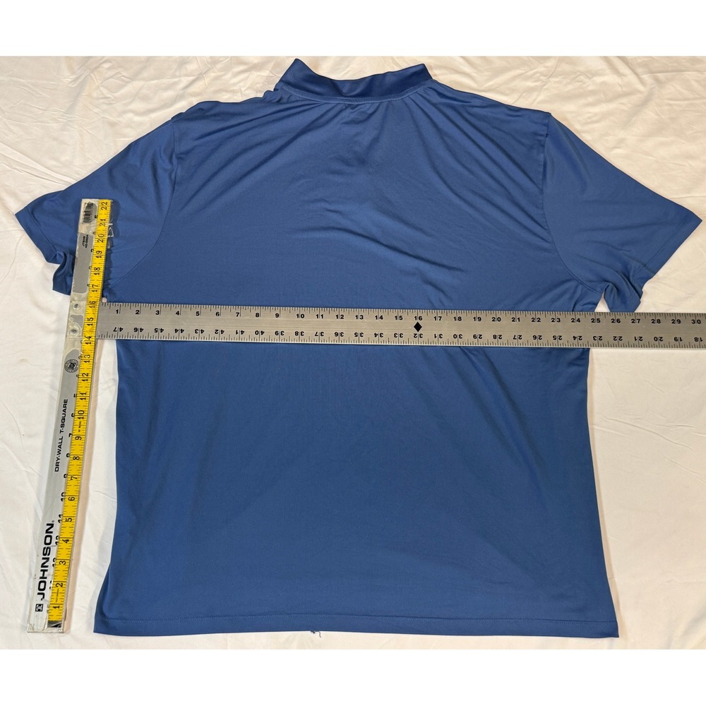 Van Heusen Performance Mens XXL Blue Quarter Zip Short Sleeve Pullover - Picture 3 of 7